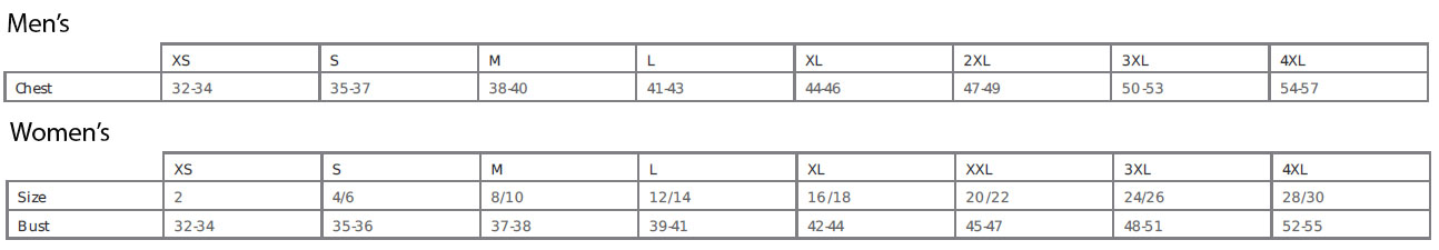 Port Authority Clothing Size Chart