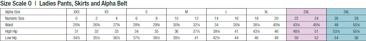 Pinnacle Size Chart