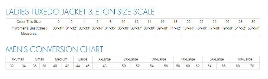 Eton Size Chart