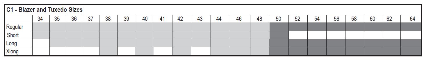 Shawl Size Chart