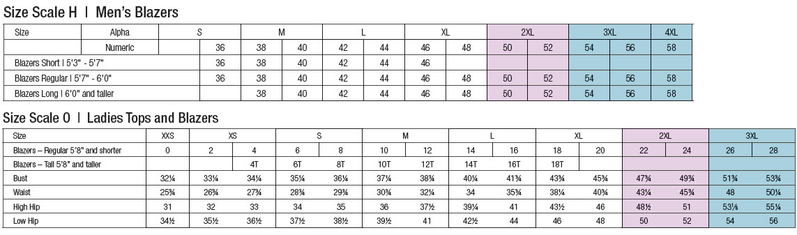 Men S Suit Coat Size Chart